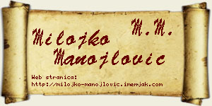 Milojko Manojlović vizit kartica